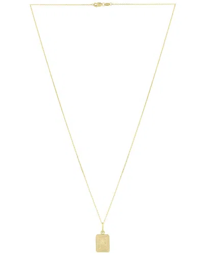 Italian Gold 14k  Celestial Sun Tag Necklace