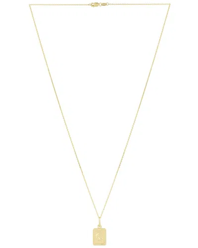 Italian Gold 14k  Celestial Tag Necklace