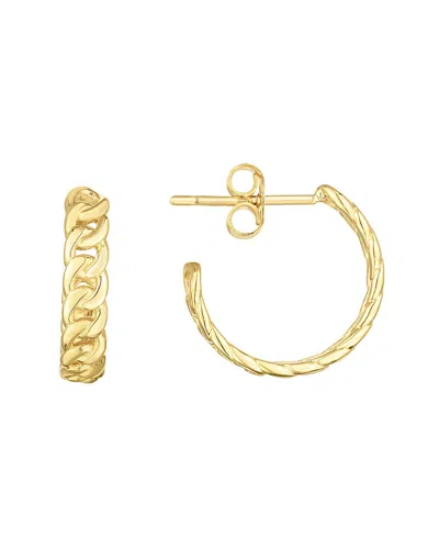 Italian Gold Chain Link C Hoops
