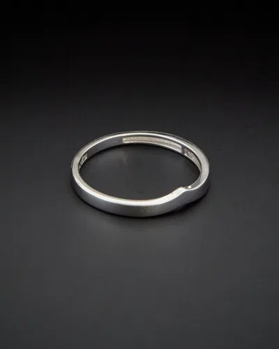 Italian Gold Chevron Band Ring In Metallic