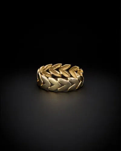 Italian Gold Chevron Open Ring