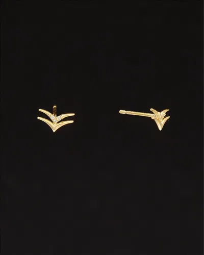 Italian Gold 14k  Chevron Studs