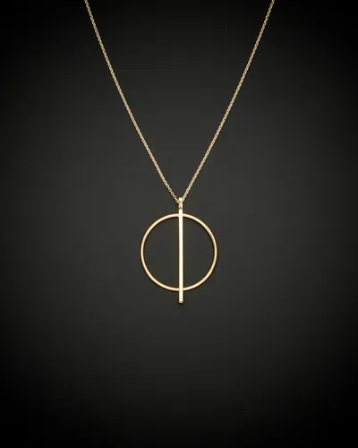 Italian Gold Circle And Bar Necklace