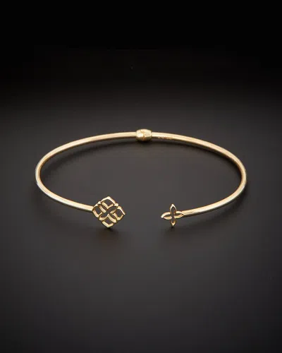 Italian Gold Clover Bangle Bracelet