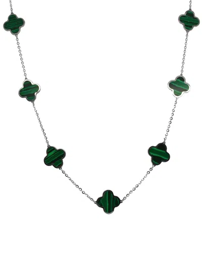 Italian Gold 14k  Clover Necklace In Metallic