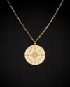 Italian Gold Compass Disc Pendant Necklace