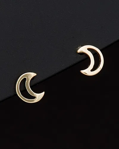 Italian Gold Crescent Moon Studs