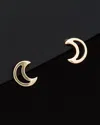 Italian Gold Crescent Moon Studs In Gold