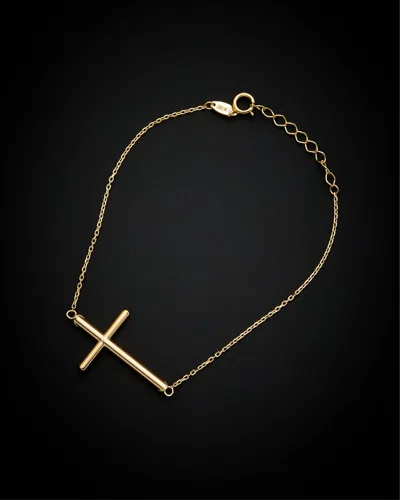 Italian Gold 14k  Cross Bracelet