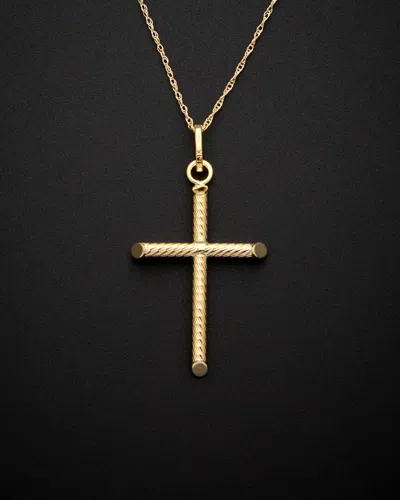 Italian Gold Cross Pendant Necklace In Gold