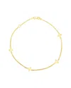 Italian Gold 14k  Cross Station Anklet