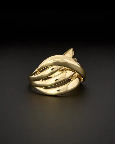 Italian Gold 14k  Crossover Ring In Multi