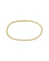 Italian Gold 14k  Curb Link Chain Ankle Bracelet
