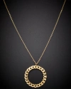 Italian Gold 14k  Curb Link Circle Pendant Necklace