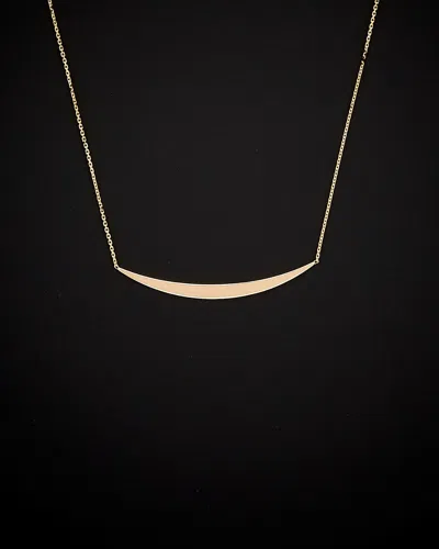Italian Gold Curved Bar Necklace