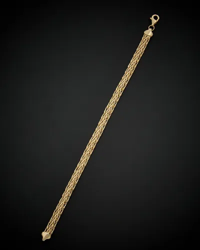 Italian Gold Cut Weave Link Bracelet