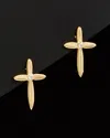 Italian Gold Cz Cross Studs