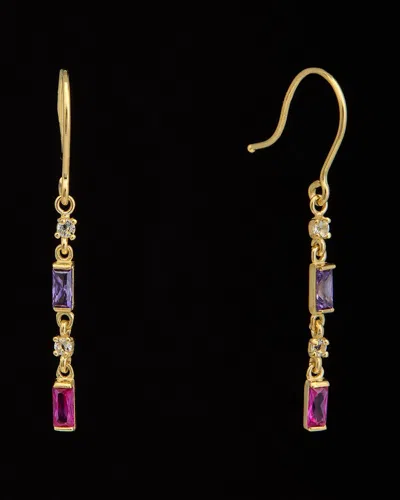 Italian Gold Cz Drop Earrings