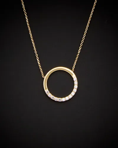 Italian Gold Cz Open Circle Necklace