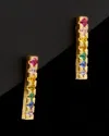 Italian Gold Cz Rainbow Bar Studs