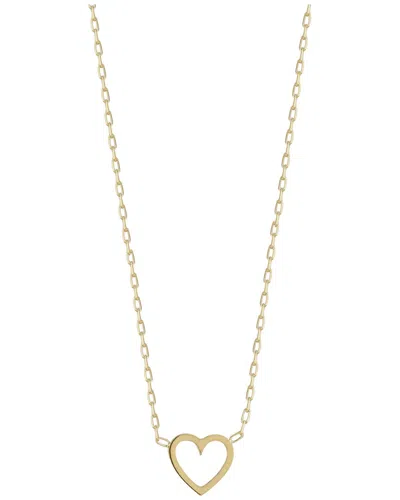 Italian Gold Dainty Open Heart Necklace