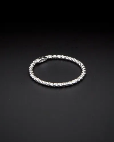Italian Gold Diamond-cut Band Ring In Silver