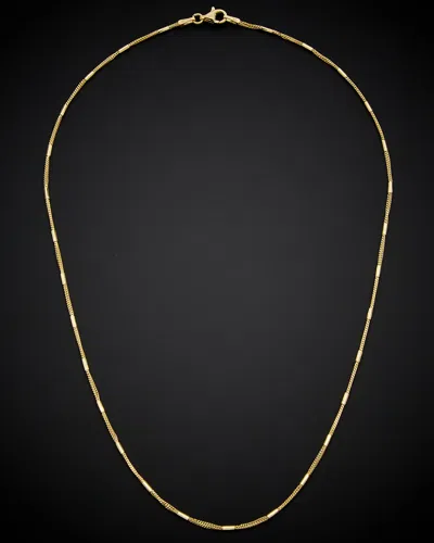 Italian Gold 14k  Diamond Cut Bar & Link Necklace In Nocolor
