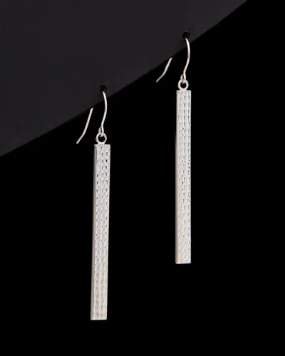 Italian Gold 14k  Diamond Cut Bar Drop Earrings