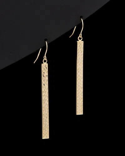 Italian Gold Diamond Cut Bar Drop Earrings