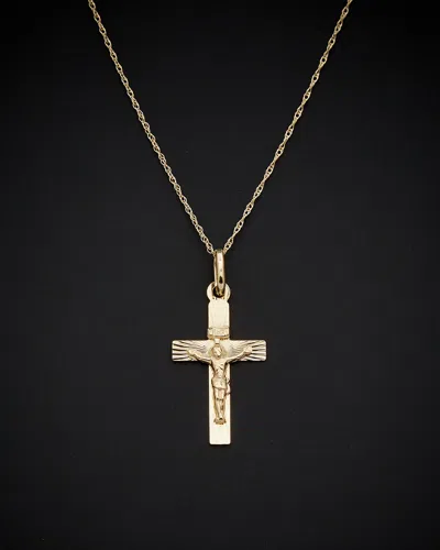 Italian Gold Diamond Cut Crucifix Necklace