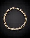 Italian Gold Diamond Cut Rectangular Link Bracelet