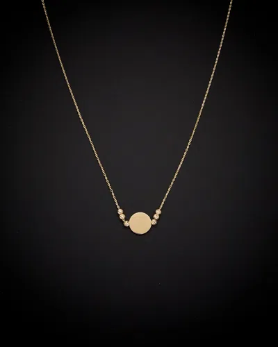 Italian Gold 14k  Disc & Bead Necklace