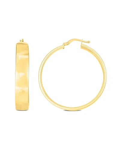 Italian Gold 14k  Domed Tube Hoops