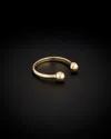 Italian Gold Double Bead Open Ring
