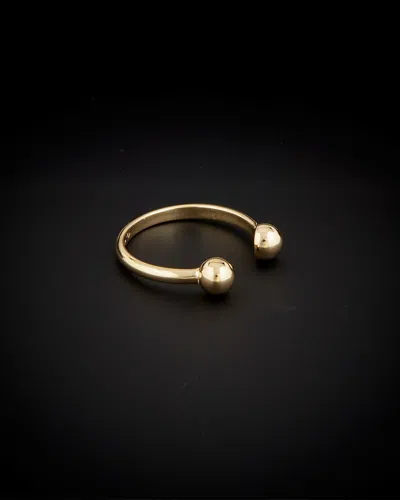 Italian Gold Double Bead Open Ring In Gold