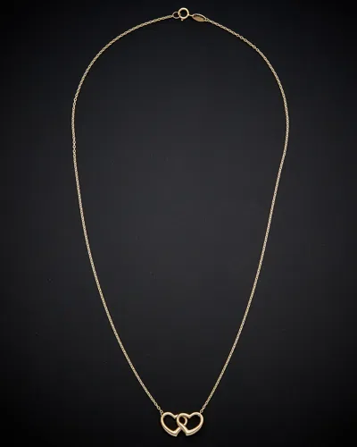 Italian Gold Double Heart Necklace