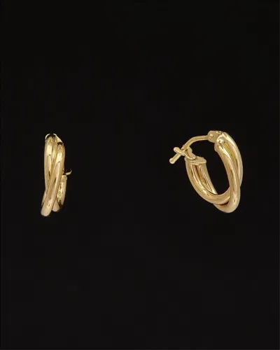 Italian Gold 14k  Double Hoops