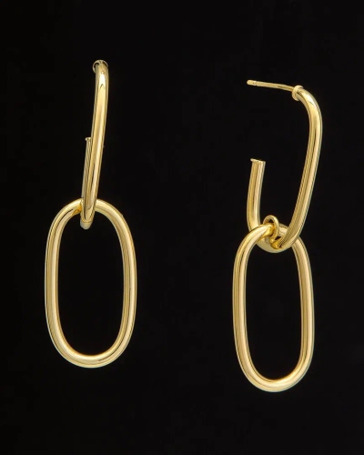 Italian Gold 14k  Double Oval Drop Earrings