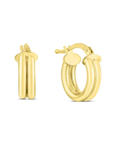 Italian Gold Double Row Hoops