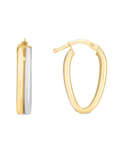 Italian Gold 14k  Double Row Hoops