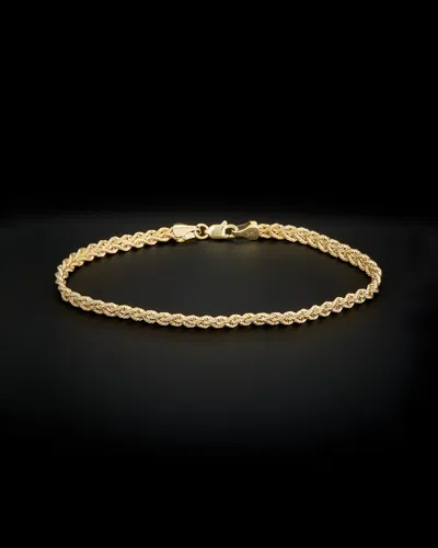Italian Gold Double Row Semi-solid Rope Bracelet In Gold