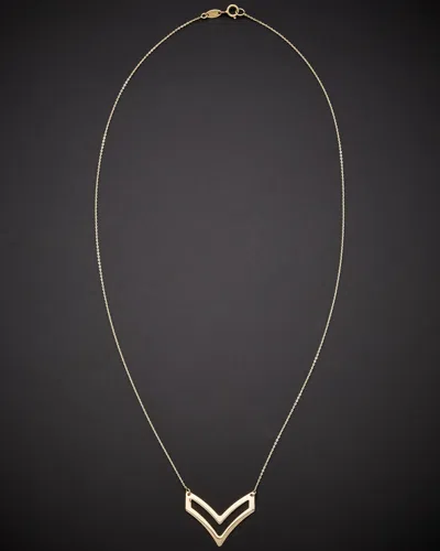 Italian Gold Double V Necklace