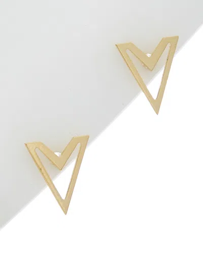 Italian Gold Double V Studs