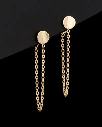 Italian Gold Draped Chain Disc Earrings