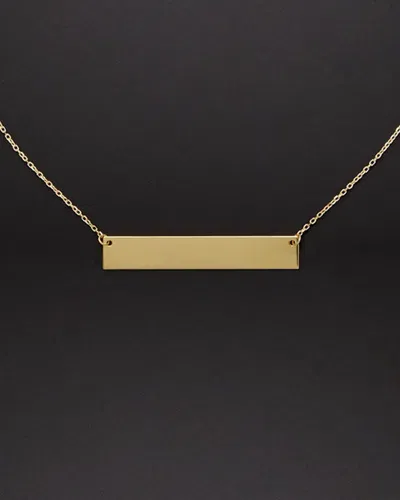 Italian Gold Engravable Bar Necklace