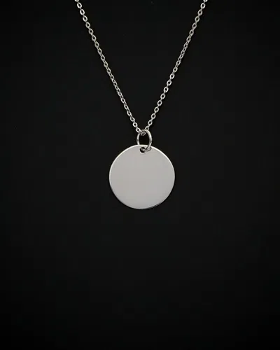 Italian Gold Engravable Round Disc Necklace