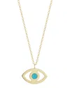 Italian Gold 14k  Evil Eye Necklace In Gold