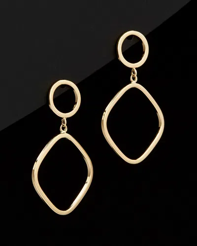 Italian Gold Fancy Square Drop Earrings