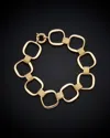 Italian Gold Fancy Square Link Bracelet
