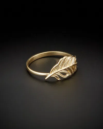 Italian Gold Feather Ring In Multi